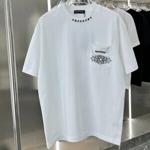 Chrome Hearts Big Horseshoe Couple's Casual Short Sleeve T-Shirt - White